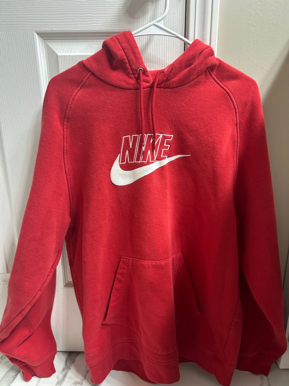 Nike Red Pullover Hoodie with White Trim